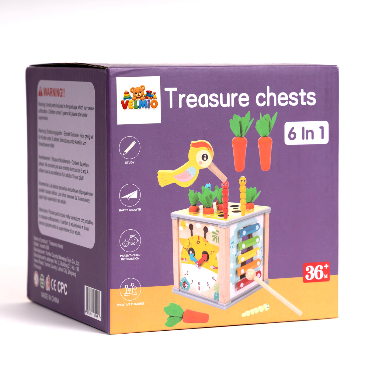 Houten Activiteitenkubus 6-in-1 – Montessori Speelgoed – Activity Cube met Motoriekspel – Educatief Houten Speelgoed vanaf 3 Jaar