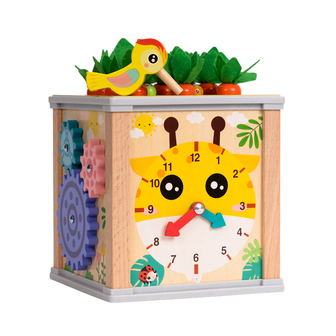 Houten Activiteitenkubus 6-in-1 – Montessori Speelgoed – Activity Cube met Motoriekspel – Educatief Houten Speelgoed vanaf 3 Jaar