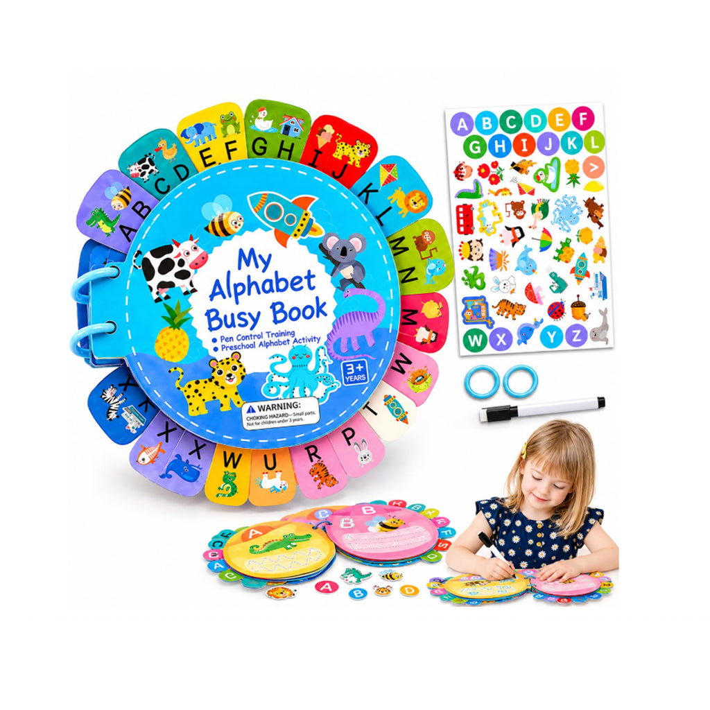 Velmio Engels Alfabet Busy Book – ABC & Engelse Letters Leren – Educatief Speelgoed – Vanaf 3 Jaar