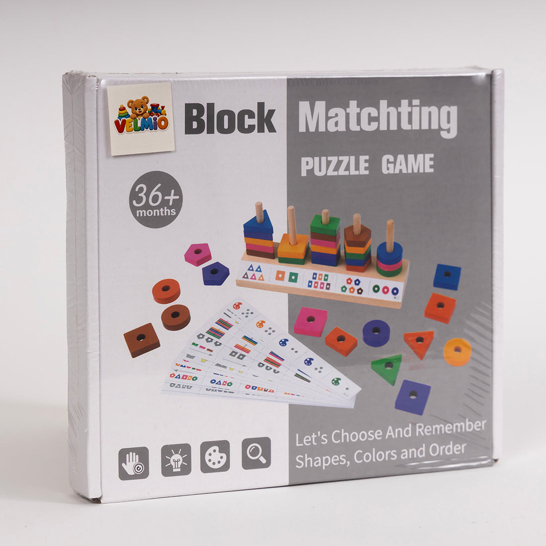 Houten Sorteerpuzzel voor Kinderen – Kleuren en Vormen Matchen – Educatief Montessori Spel – Geheugen- en Denkspel – Vanaf 3 Jaar