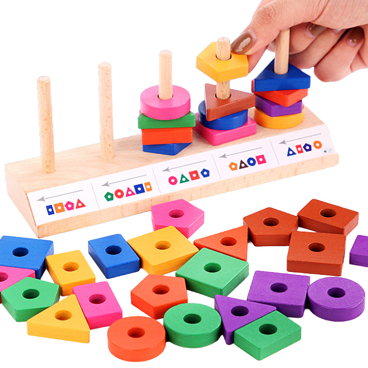 Houten Sorteerpuzzel voor Kinderen – Kleuren en Vormen Matchen – Educatief Montessori Spel – Geheugen- en Denkspel – Vanaf 3 Jaar