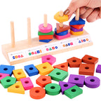 Houten Sorteerpuzzel voor Kinderen – Kleuren en Vormen Matchen – Educatief Montessori Spel – Geheugen- en Denkspel – Vanaf 3 Jaar