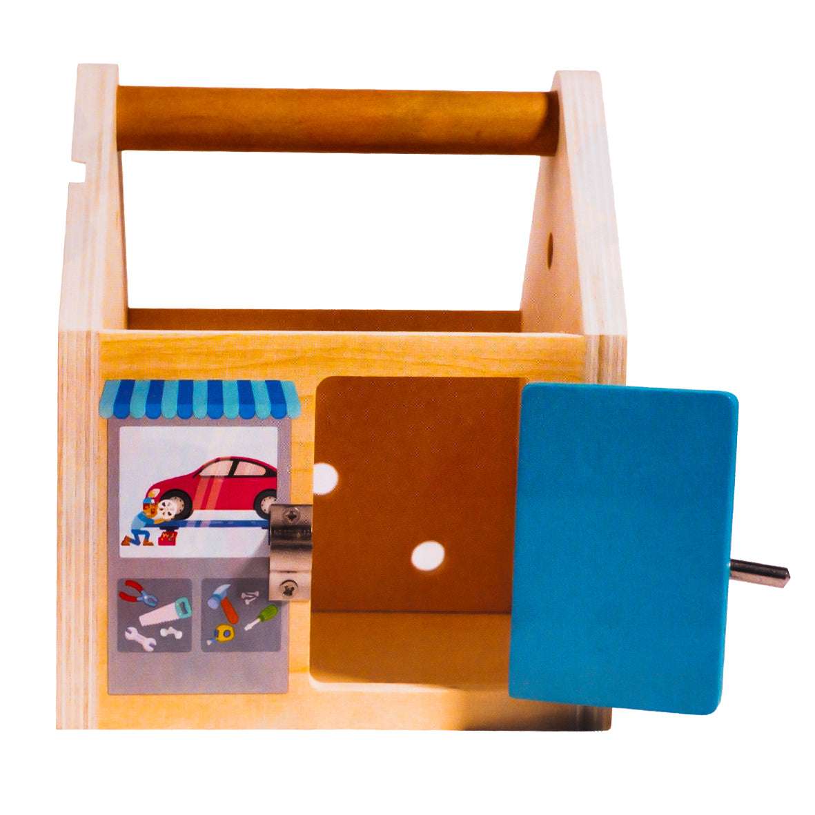 Houten Gereedschapskist voor Kinderen – Speelgoed Gereedschap – Bouwset met Hamer, Schroeven en Tandwielen – Montessori Educatief Speelgoed