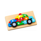 Velmio Houten Politieauto Puzzel – Kleuren & Cijfers – Vanaf 3 Jaar