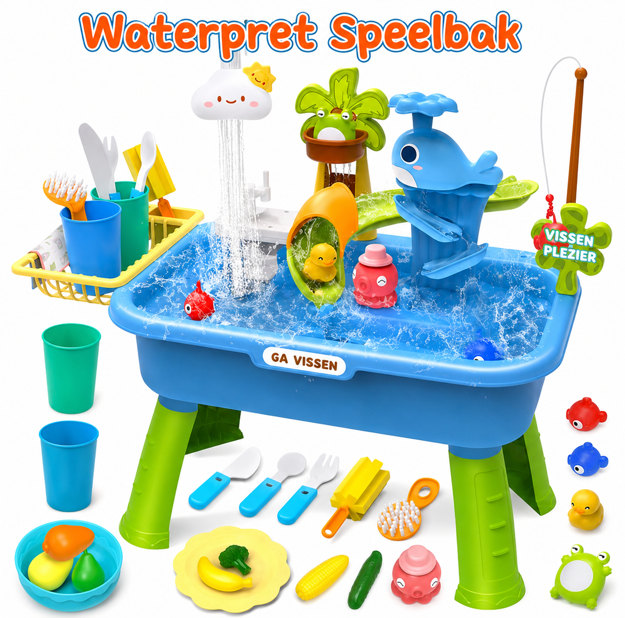 Basin Watertafel voor kinderen - Zand- en watertafel vanaf 3 jaar - Sensorisch speelgoed